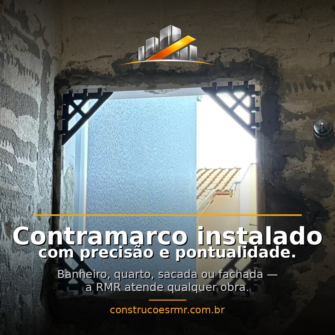 Execução de contramarco em vão de banheiro